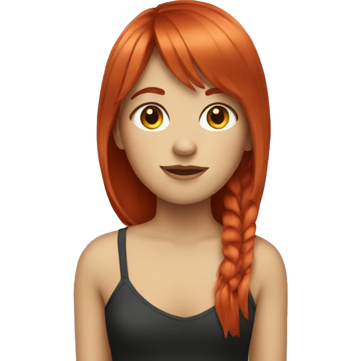 Girl with red hair and fringe emoji