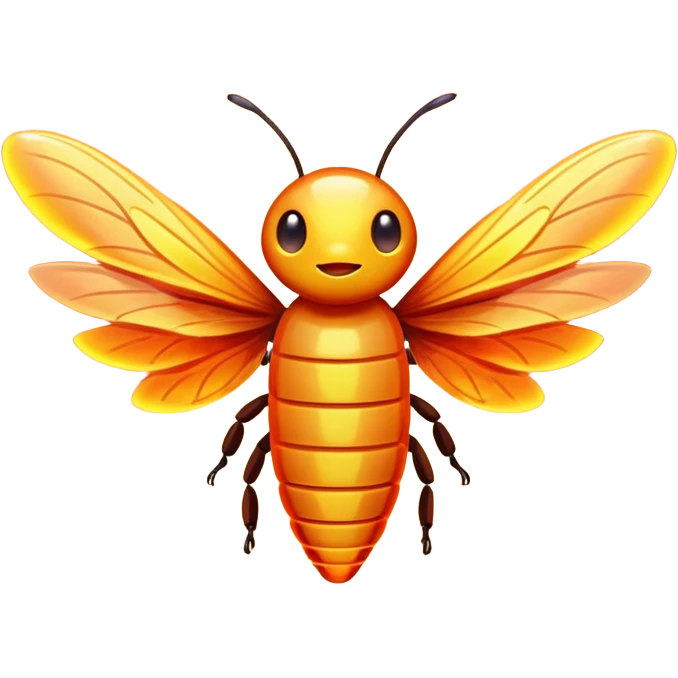 Firefly with wings on fire emoji