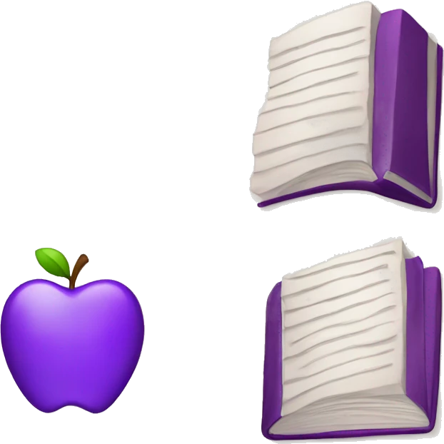 purple book with apple emoji