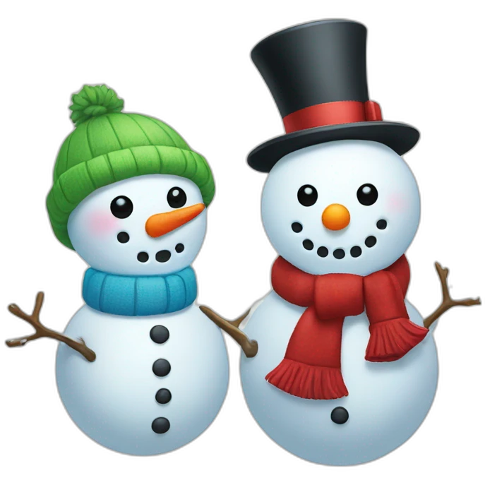 snowman and snowman woman emoji