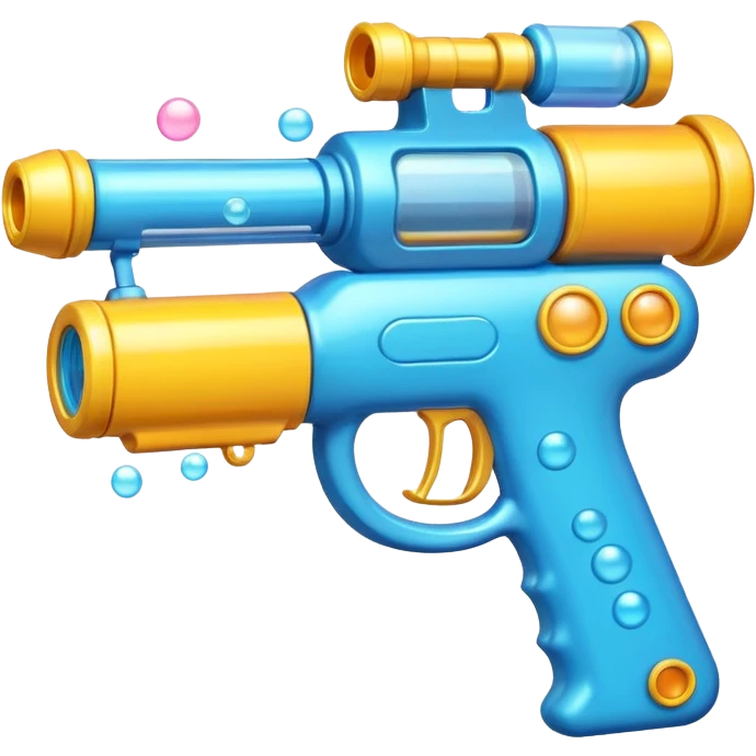 foam blaster gun object icon, shoots bubbles and foam, glossy plastic, colorful design, 3D cartoon, mobile game icon style, centered, clean background, soft shadow, no text, no watermark
 emoji