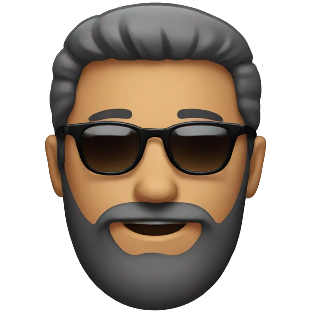 smiling man with round beard and sunglasses emoji