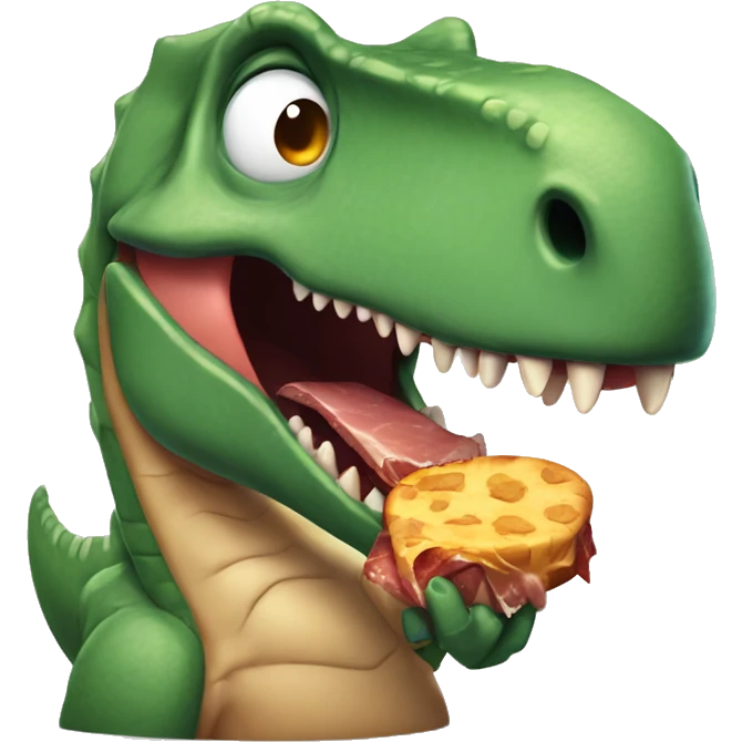 dinosaurio comiendo carne emoji