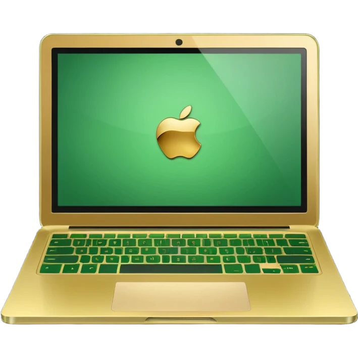 laptop in golden and green colours emoji