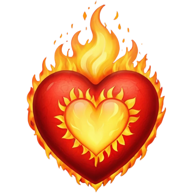 Burning heart love emoji