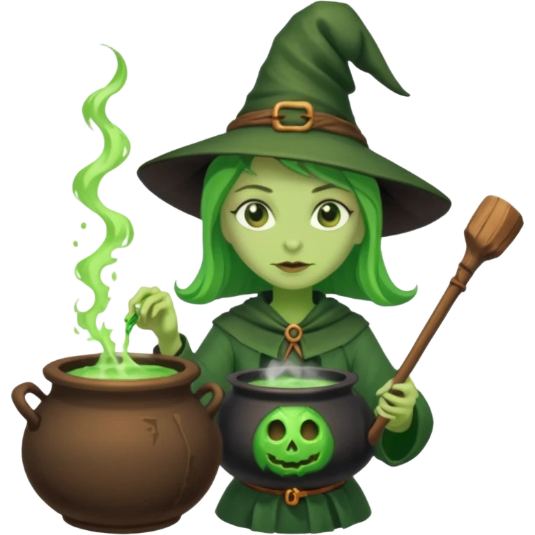 green witch cooking potion emoji