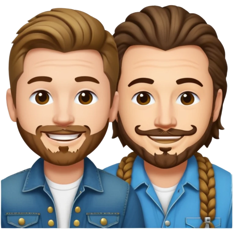 Morgan Wallen and Post Malone together as apple-style emojis, both smiling, simple faces emoji