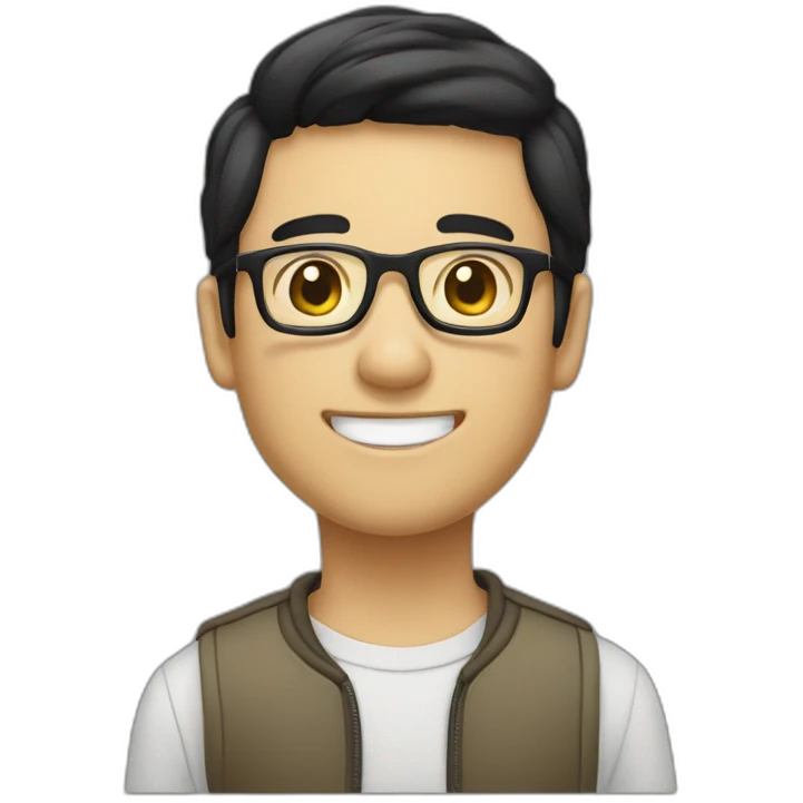 man-glasses-shortblackhair-kind-Chinese-smalleyes-smile emoji