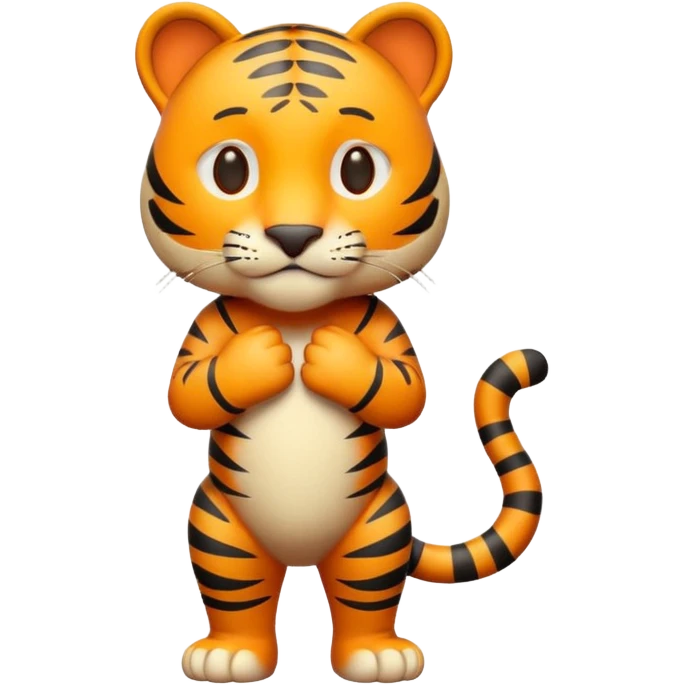Cute tiger emoji, full body, standing pose, 3D emoji style emoji