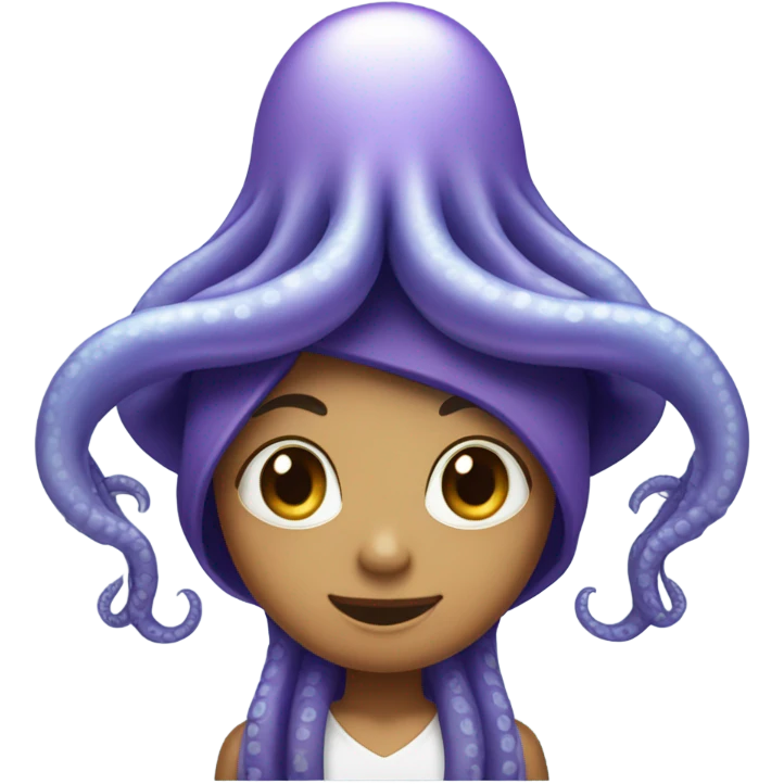 Girl wearing a squid emoji