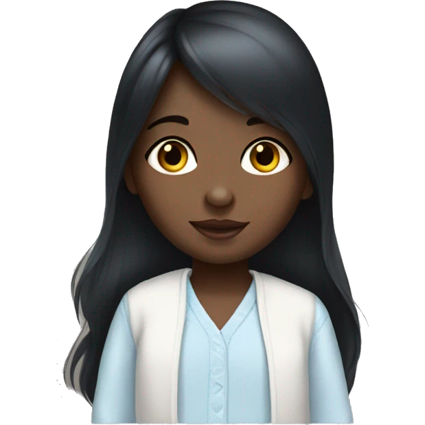 newborn daughter with dark straight hair and blue eyes emoji