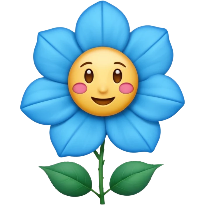Um emoji de rosa azul emoji