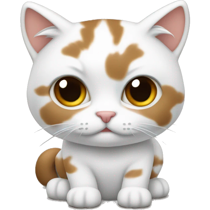 Gata blanca con machas marron claro emoji