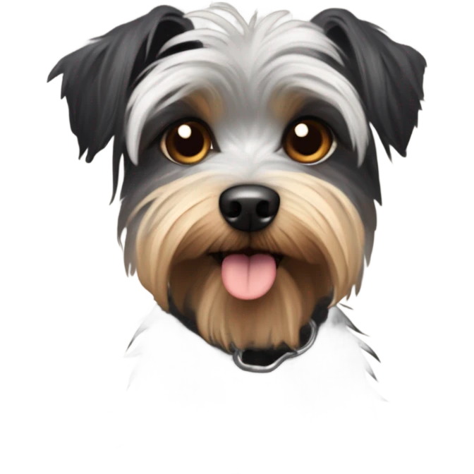 super old crusty scraggly black brown and a little bit of gray dog that’s super ugly and old yorkshire terrier and maltese mix that’s a emoji