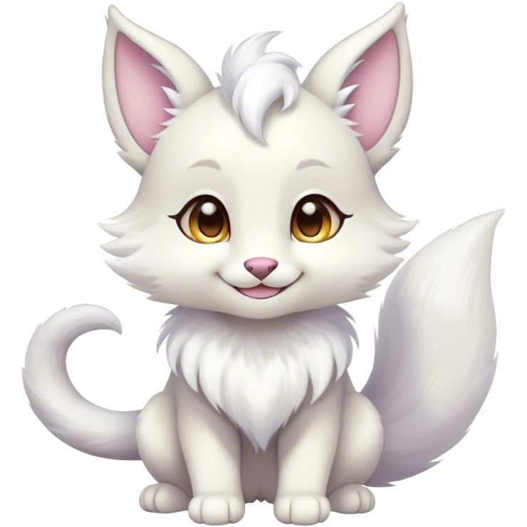 Kawaii bright fantasy ethereal anthro fursona animal with a tufted tail and round ears emoji