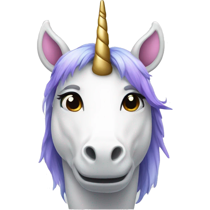 unicorn with 3 horns and 2 tails emoji