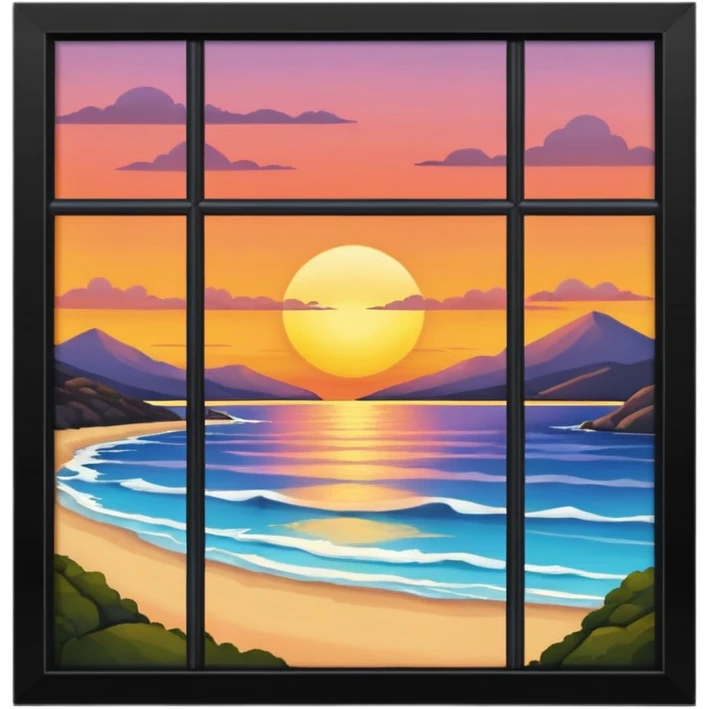 Window of sunset view emoji