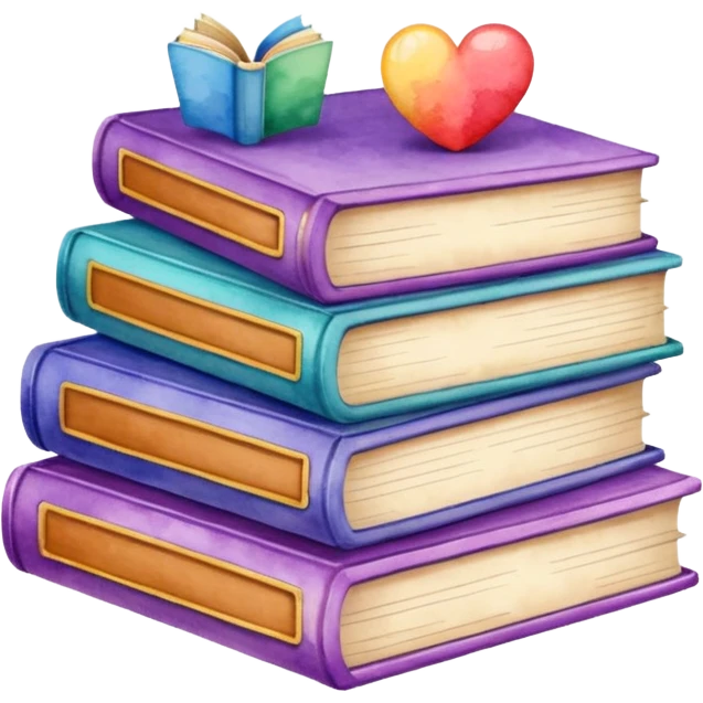 watercolor books  emoji