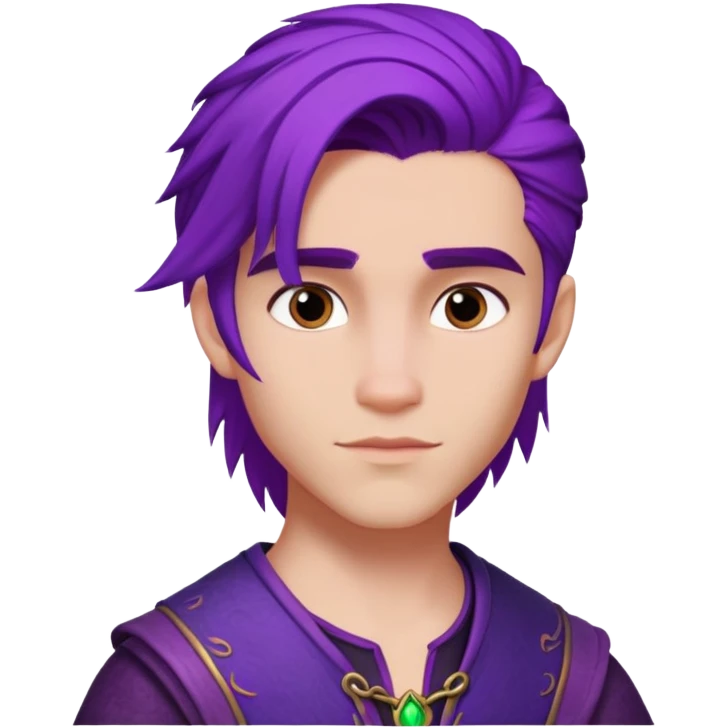 Mal from Disney's Descendants with purple hair emoji