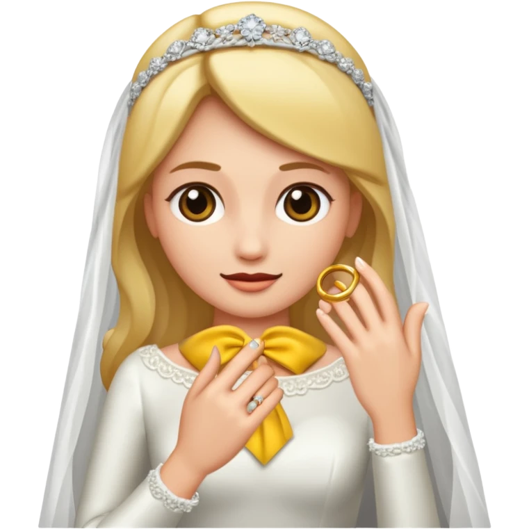 bride with wedding ring emoji