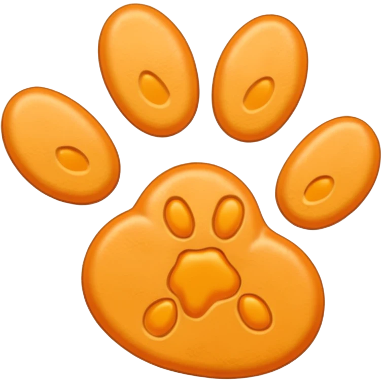 a very light pale pastel yellowy orange pawprint emoji