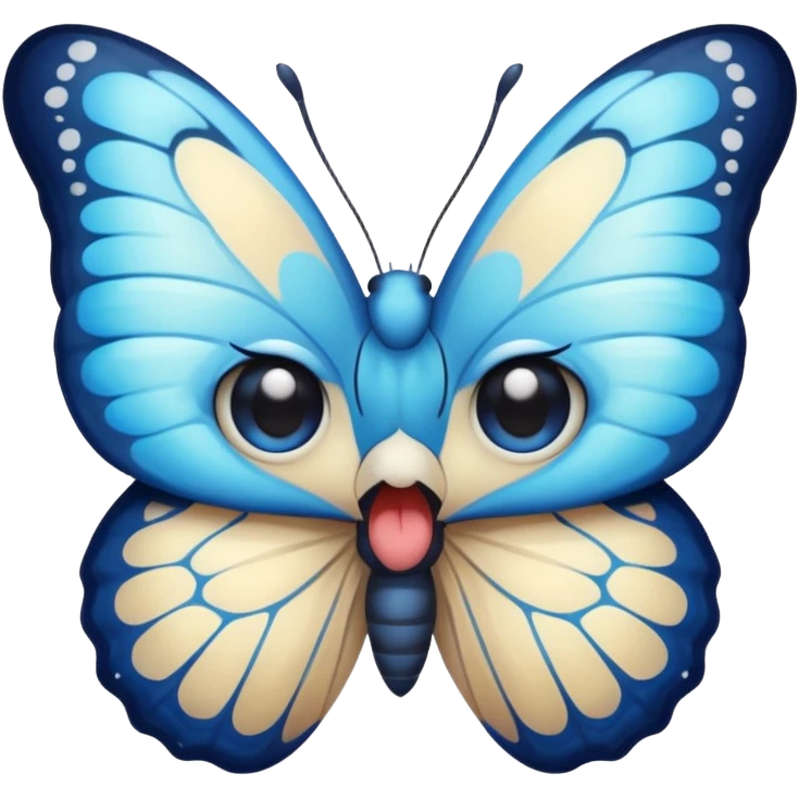Cute butterfly with crying eyes emoji