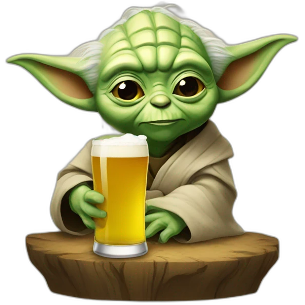 Yoda drink beer emoji