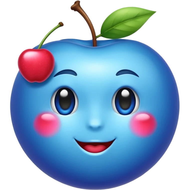 Une  cerise bleu.    Ils 8 emoji