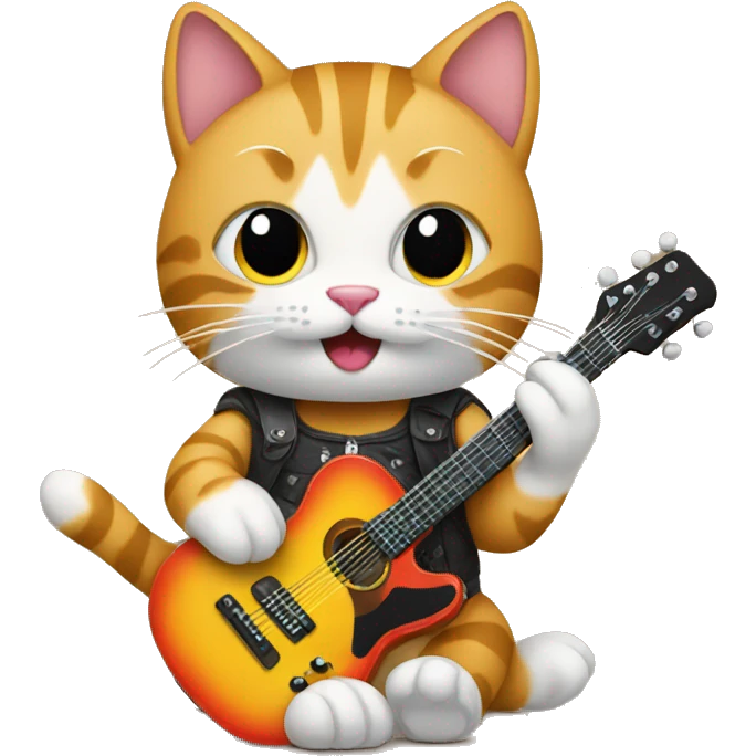 cat playing guitar emoji