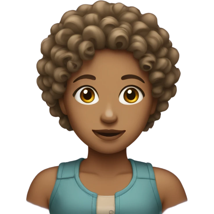 A girl with curly hair emoji