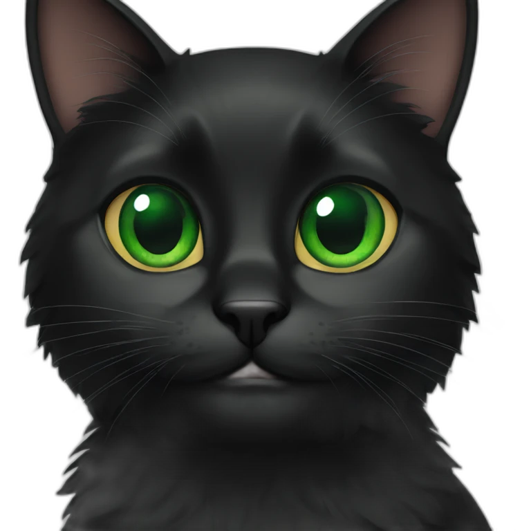 black cat with green eyes emoji