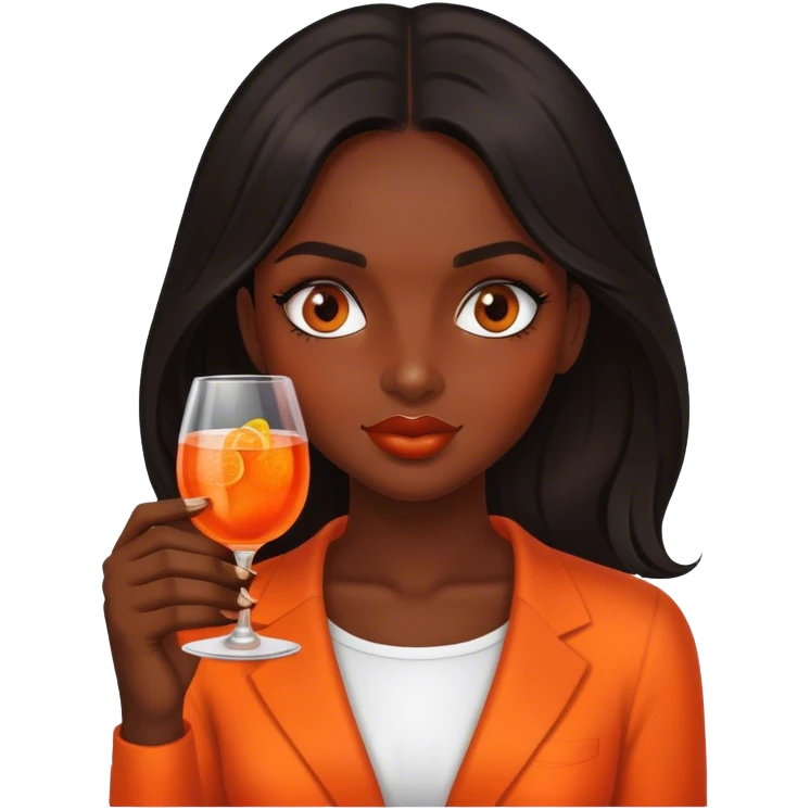 dark hair girl with aperol emoji