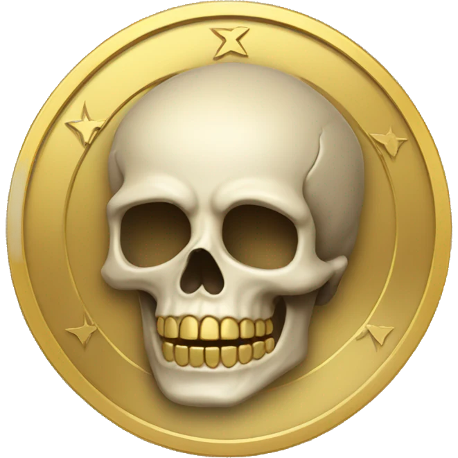 skull golden coin emoji