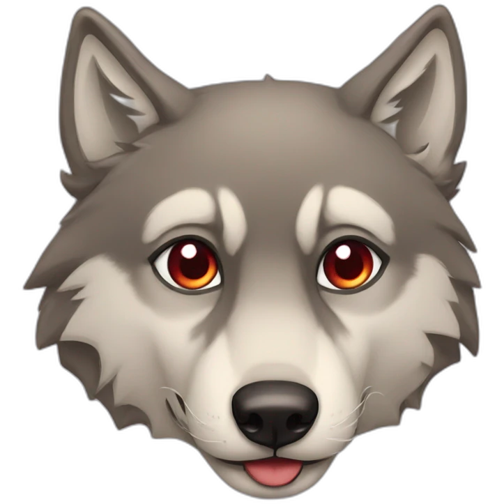 Wolf in love with heart in his eyes emoji