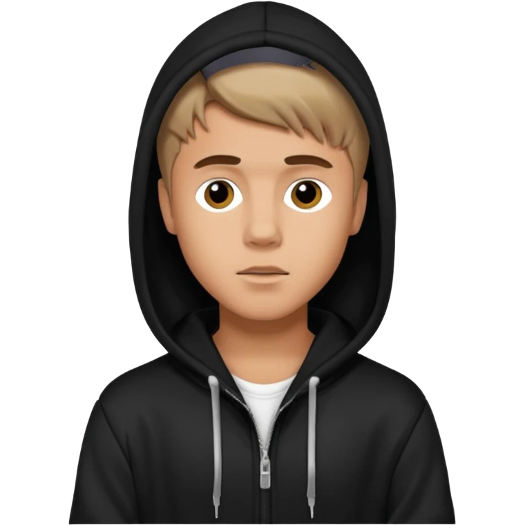 justin bieber wears black hoodie emoji