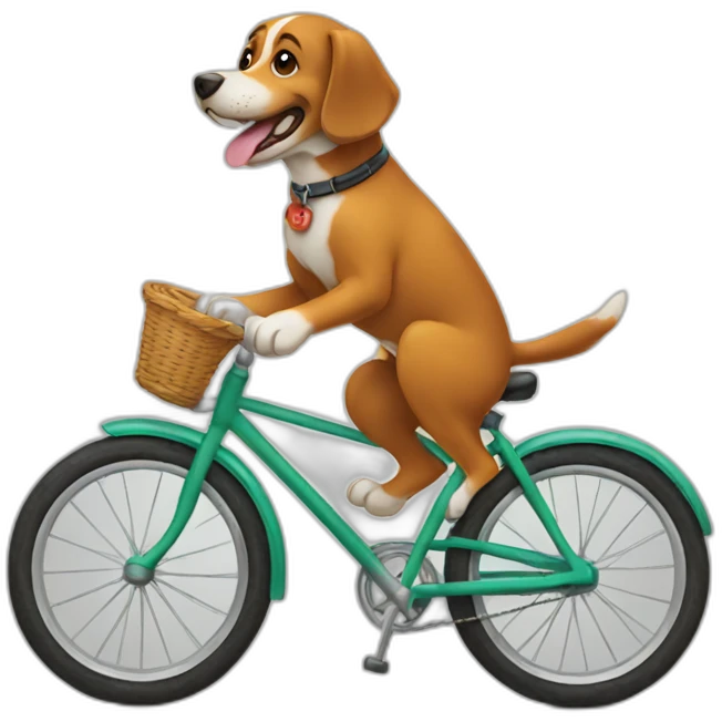 dog riding a bike emoji
