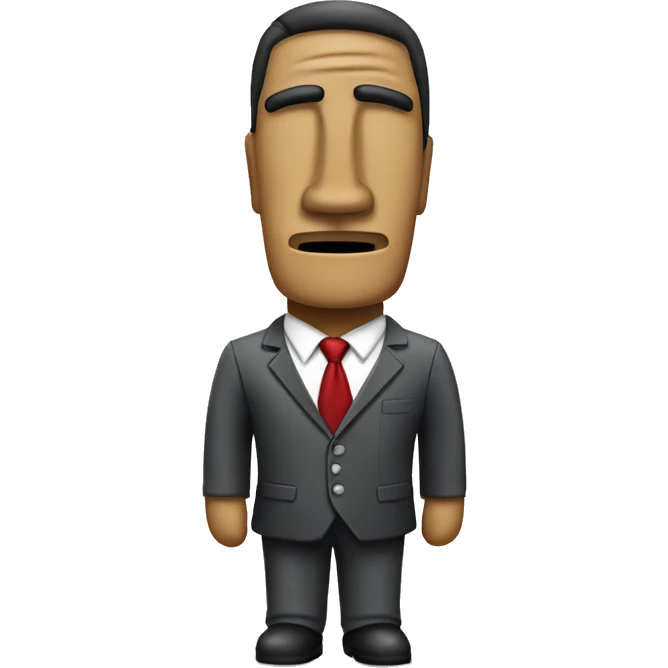 Moai elegante de traje y corbata  emoji