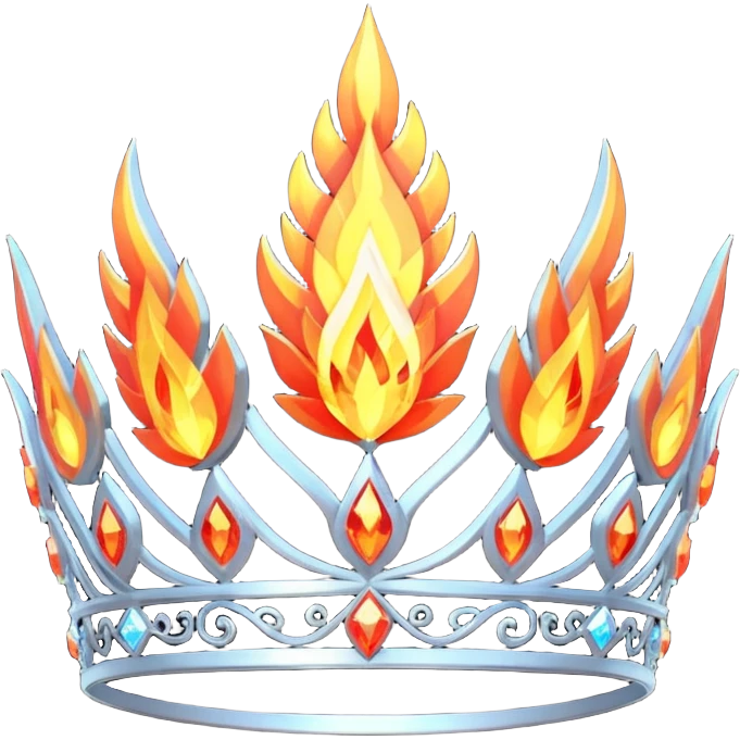 fantasy magic tiara of fire and ash low poly emoji