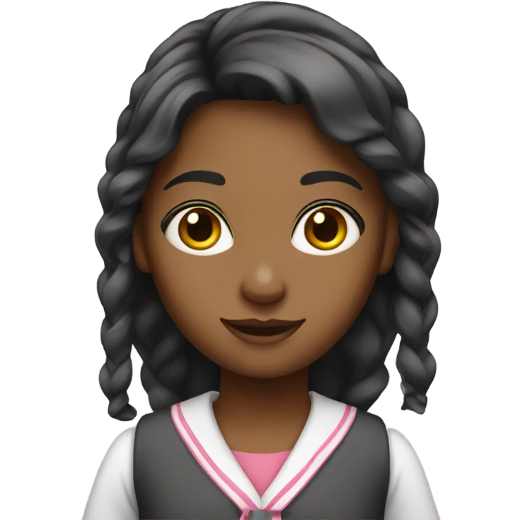 pretty school girl in Mountains  emoji
