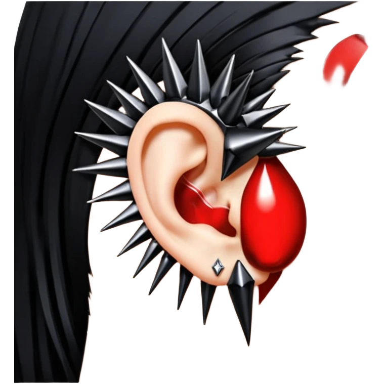 Spiky gothic metallic onyx ear cuffs ear climbers accessory  emoji