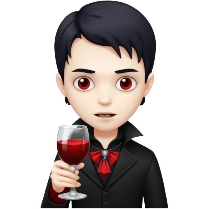 vampire kids with glass emoji