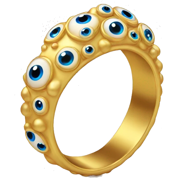 thin gold ring studded with eyeballs emoji