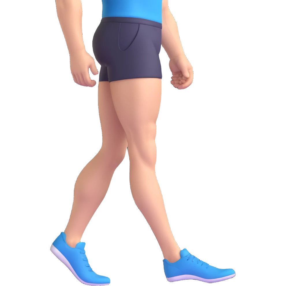 muscular leg of young white man, focus on leg emoji