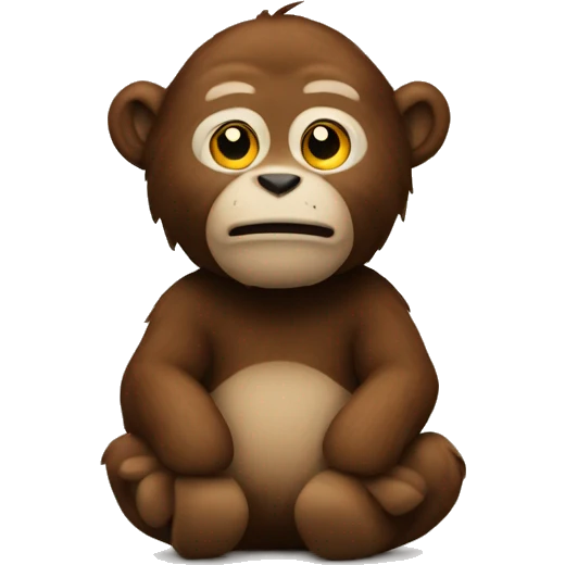Singe brun en peluche  emoji