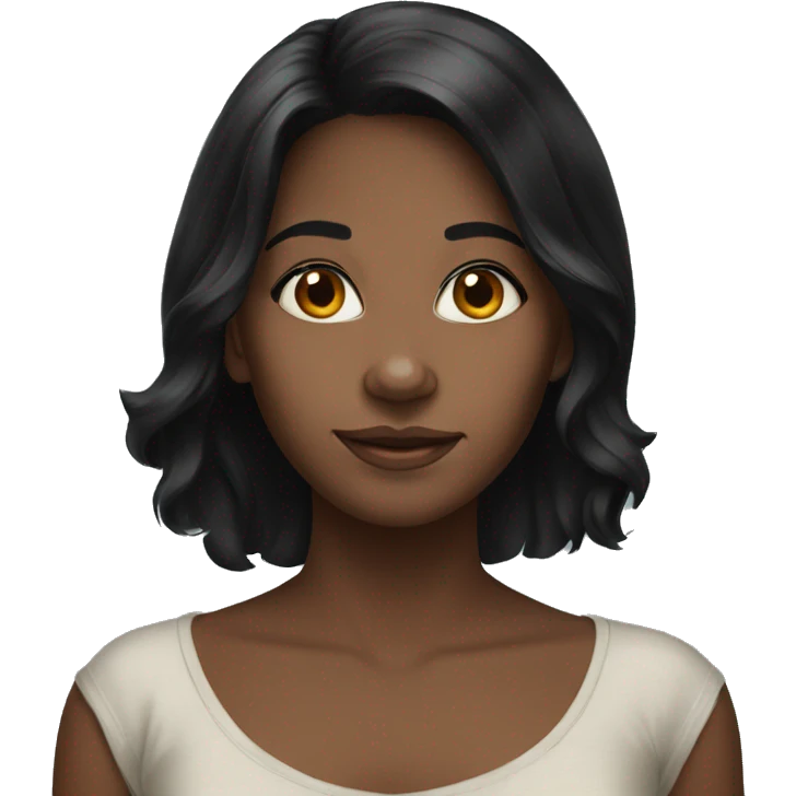 barefoot black-haired girl portrait emoji
