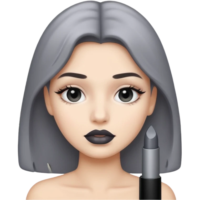gray color lipstick emoji