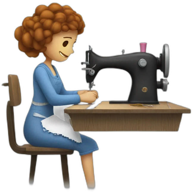Sally sewing her emoji