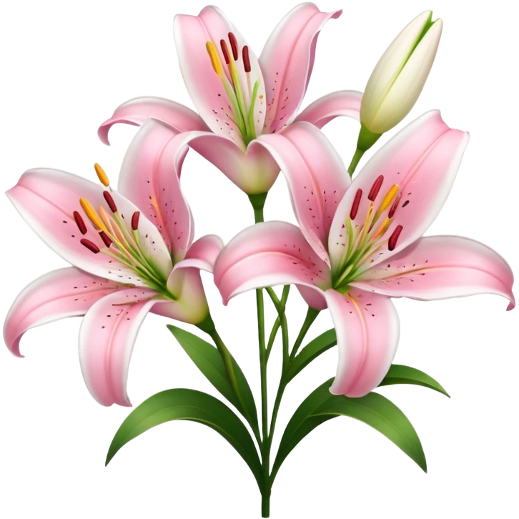 lilies pink & white flower emoji
