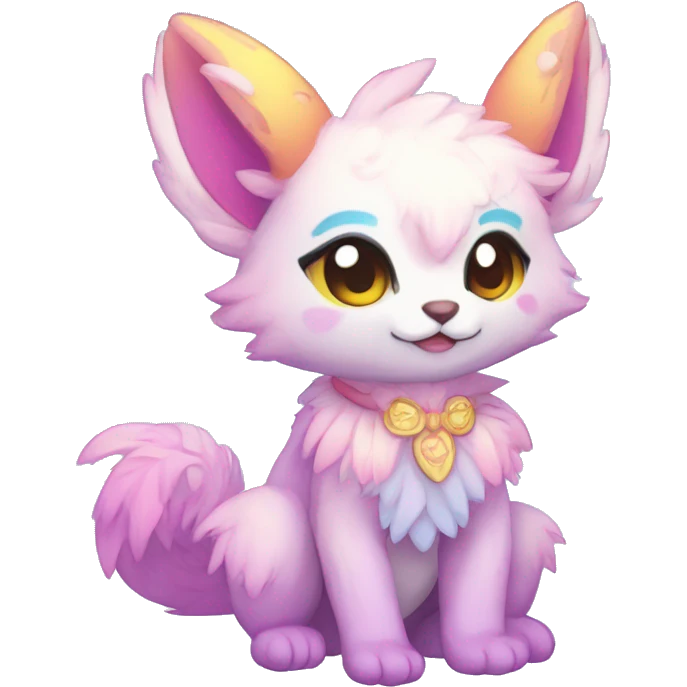 Kawaii bright fantasy ethereal anthro fursona Fakemon emoji