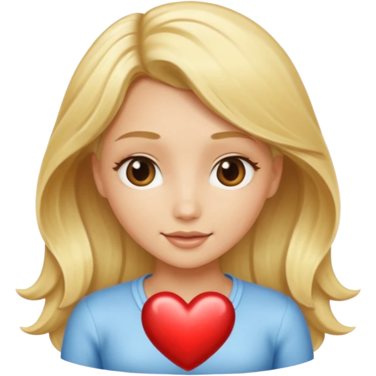 blonde heart just the hair colour in a heart shape without the face part of the emoji emoji